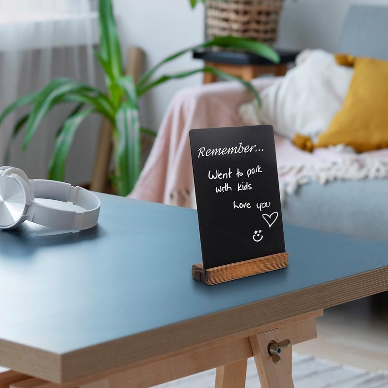 YEEON 3 Pack 5x7 in Chalkboard Sign Small Blackboard Decorative with Wood Base - Image 4